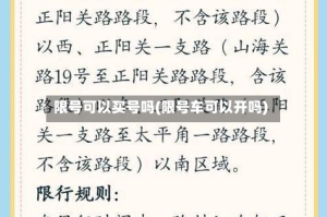 限号可以买号吗(限号车可以开吗)