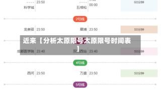 近来【分析太原限号太原限号时间表】