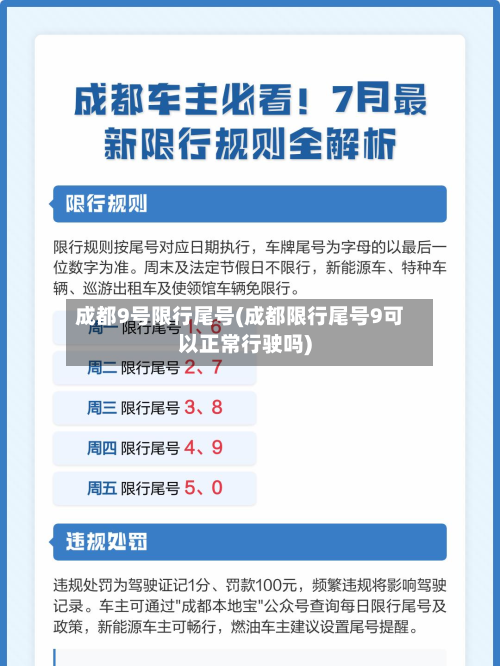成都9号限行尾号(成都限行尾号9可以正常行驶吗)-第1张图片