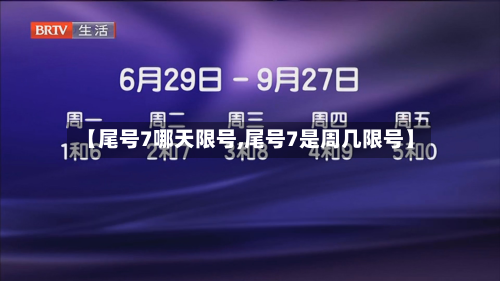 【尾号7哪天限号,尾号7是周几限号】-第1张图片