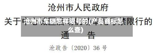 沧州市车辆怎样限号的(产品商标怎么查)-第1张图片