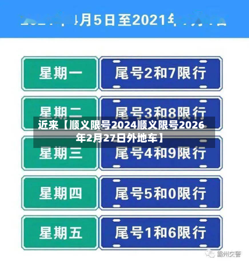 近来【顺义限号2024顺义限号2026年2月27日外地车】-第2张图片