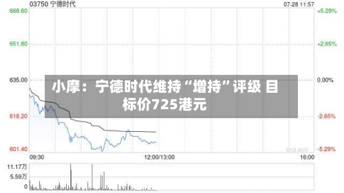 小摩：宁德时代维持“增持	”评级 目标价725港元-第3张图片