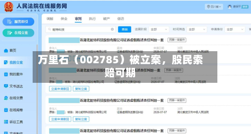 万里石（002785）被立案，股民索赔可期-第2张图片