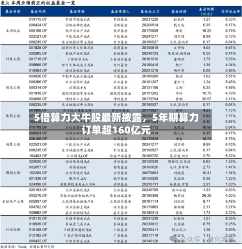 5倍算力大牛股最新披露	，5年期算力订单超160亿元-第1张图片