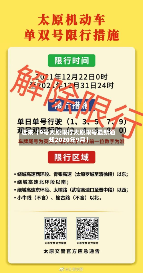 近来【9号太原限行太原限号最新通知2020年9月】-第3张图片